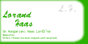 lorand haas business card